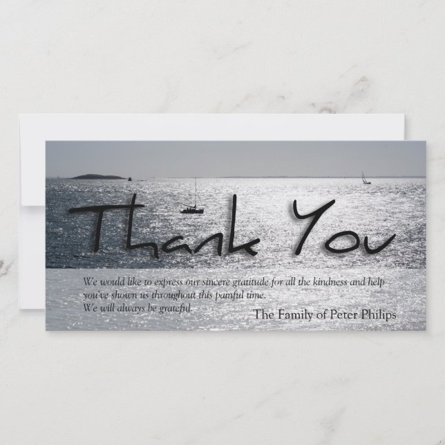 Modernt sympatitack för sjölandskap 4 tack kort (Framsida)