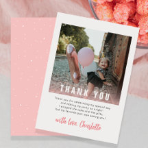 Modernt tackkort för barnkalas på 1-årsdagen