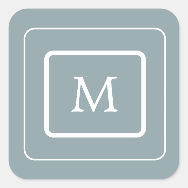modernt teatermonogram fyrkantigt klistermärke (Framsida)