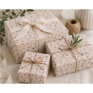 Modernt Terrazzo-mönster Beige Inpackningspapper Presentpapper