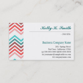 modernt, trendig, coola, snyggt, färgat chevron visitkort