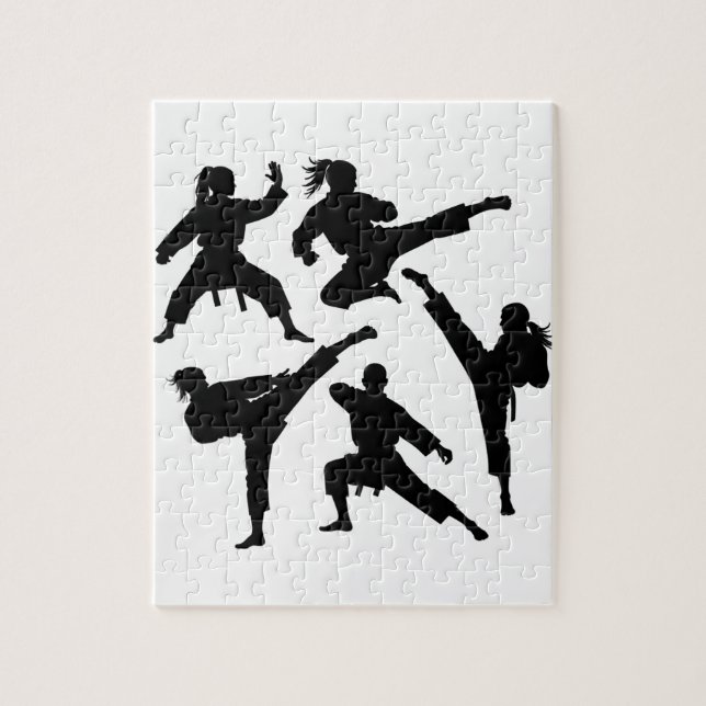 Modernt trendigt karate / taekwondo / judo pussel (Vertikal)
