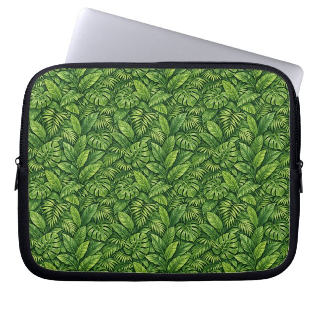 Modernt tropiskt blad Sömlöst mönster Laptop Fodral (Framsidan)