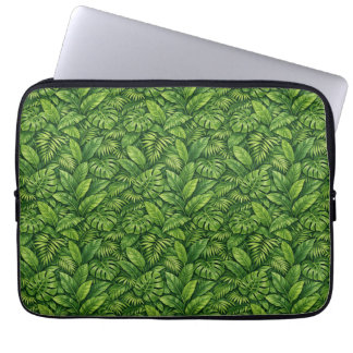 Modernt tropiskt blad sömlöst mönster laptop fodral