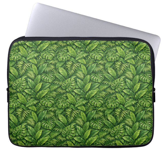 Modernt tropiskt blad sömlöst mönster laptop fodral (Framsidan)