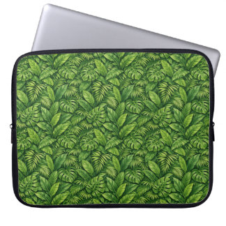 Modernt tropiskt blad sömlöst mönster laptop fodral