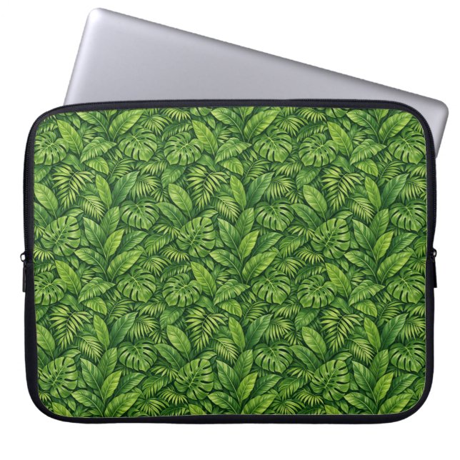 Modernt tropiskt blad sömlöst mönster laptop fodral (Framsidan)