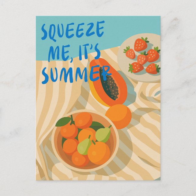 Modernt Tropiskt Frukt Sommar Vykort (Framsida)