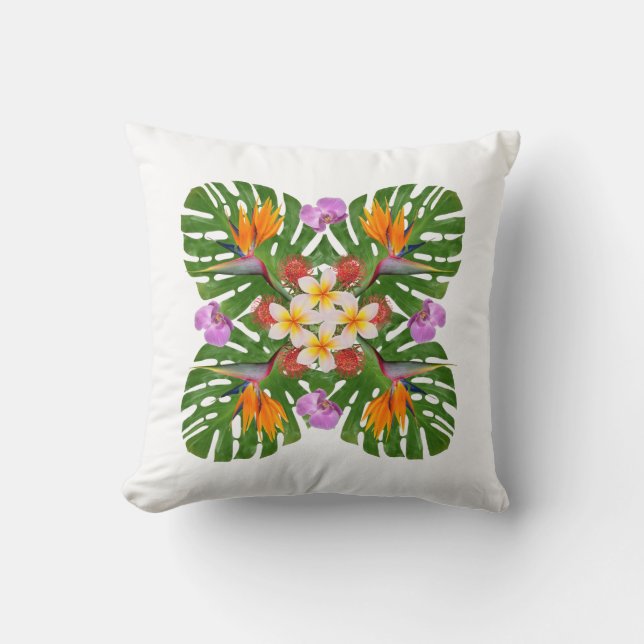 modernt tropiskt hawaiianskt quiltmönster kudde (Framsida)