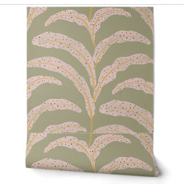 Modernt tropiskt palmbladsmönster Sage Blush