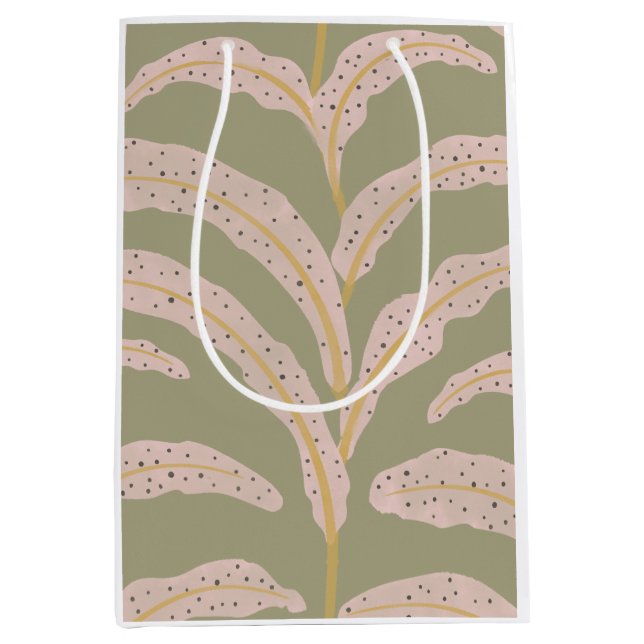 Modernt tropiskt palmbladsmönster Sage Blush  (Framsidan)