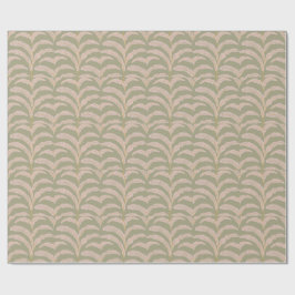 Modernt tropiskt palmbladsmönster Sage Blush Presentpapper