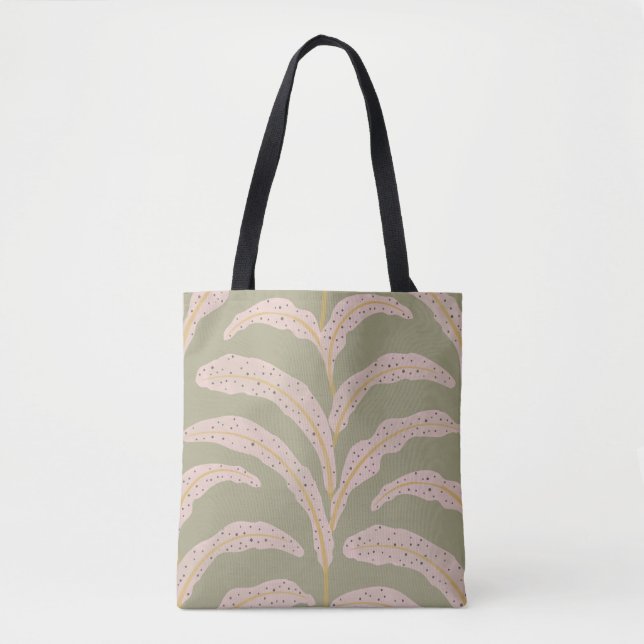 Modernt tropiskt palmbladsmönster Sage Blush  Tygkasse (Framsida)