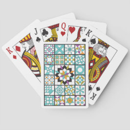 Modernt turkosmärkduktäcke som leker kort casinokort