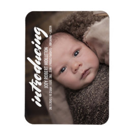 Modernt typografi för födelsemeddelande magnet