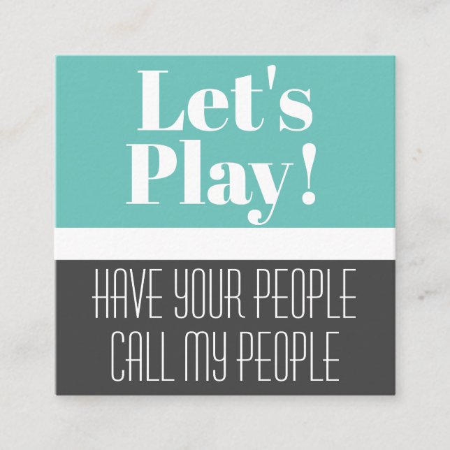 Modernt underordnat uppspelningskort fyrkantigt visitkort (Framsida)