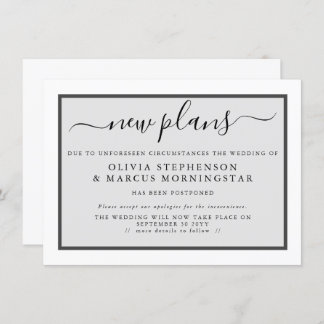 Modernt uppskjutet evenemangsmeddelande Nya planer Inbjudningar