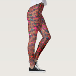 Modernt Urban målat tegelstenmönster Leggings