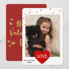 modernt valentines day-fotokort,enkla valentineser julkort