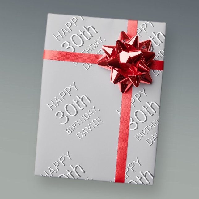 Modernt valfritt namn/Åldersredigerbar födelsedag Presentpapper (Skapare uppladdad)