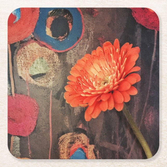 Modernt vallmounderlägg underlägg papper kvadrat (Framsidan)