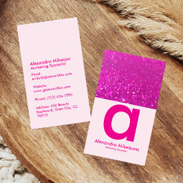 Modernt varmgrat glitter glamour visitkort