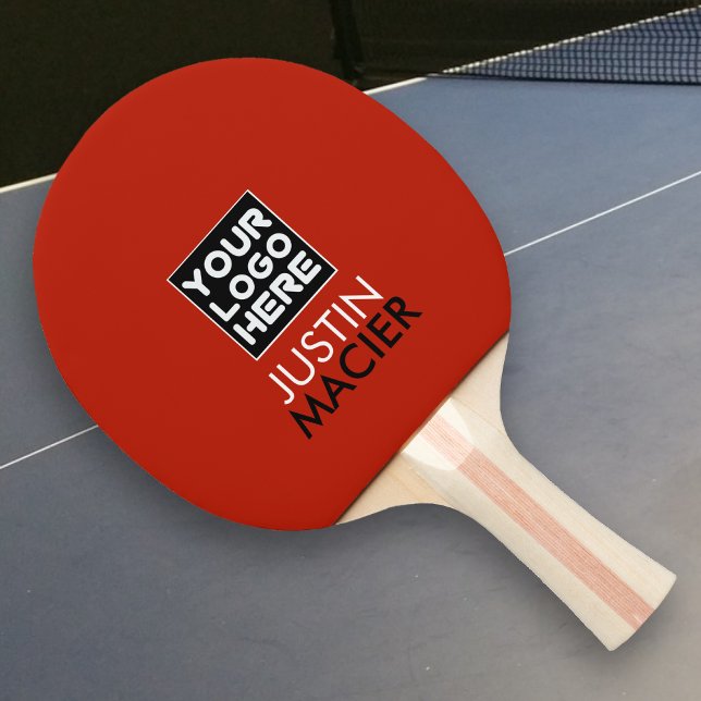 Modernt varumärkeslogotyp Bild Röd anpassad namn Pingisracket (Skapare uppladdad)