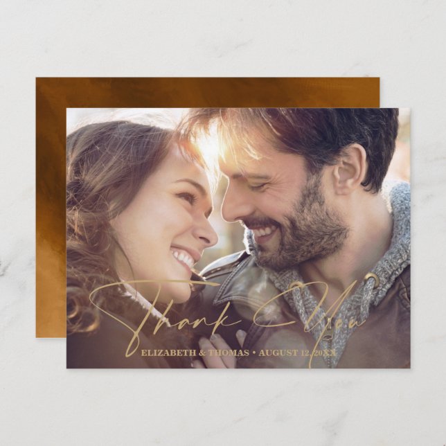 Modernt Vattenfärg Meddelande Foto Guld ID816 (Fram/baksida)