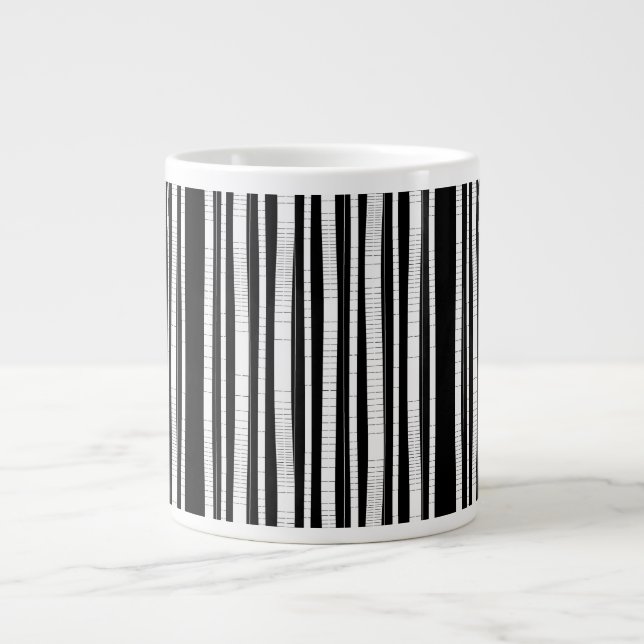 Modernt vertikalt randmönster jumbo mugg (Framsidan)