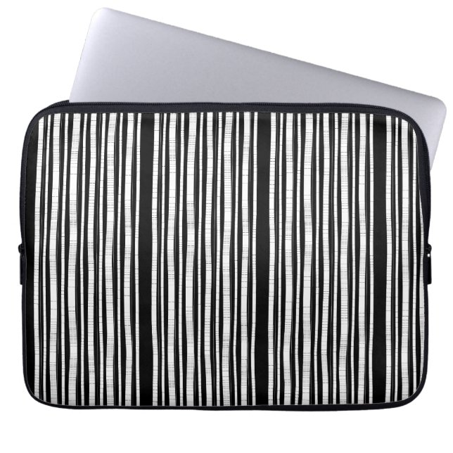 Modernt vertikalt randmönster laptop fodral (Framsidan)