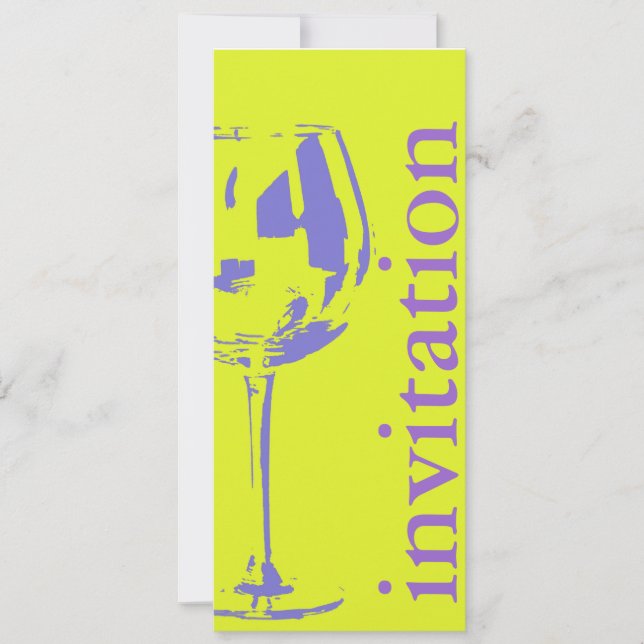 modernt vinexponeringsglas - winetasting möhippa inbjudningar (Framsida)