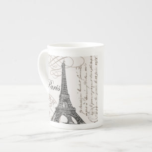 modernt vintageEiffel torn Benporslin Mugg