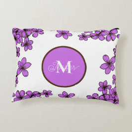 Modernt Violett Monogram Prydnadskudde