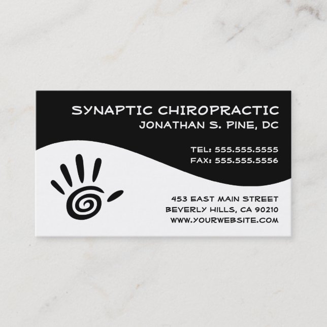 Modernt virvla runt Chiropracticvisitkortar Visitkort (Framsida)