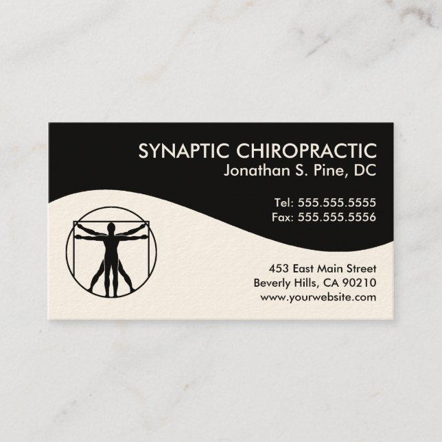 Modernt virvla runt Chiropracticvisitkortar Visitkort (Framsida)