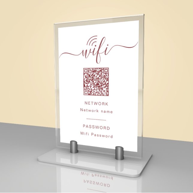 Modernt Wifi-lösenordsskylt Minimalistiskt bordsko Bordsnummer (Skapare uppladdad)