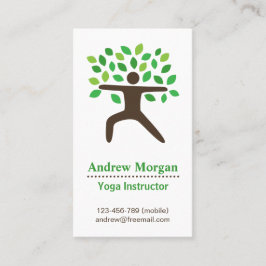 Modernt Yogahälsainstruktör, träd Visitkort