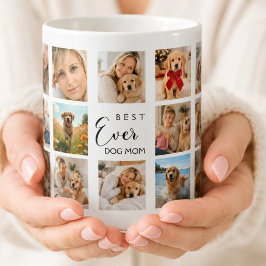 Moders hund mamma fotokollage vitt svart kaffemugg