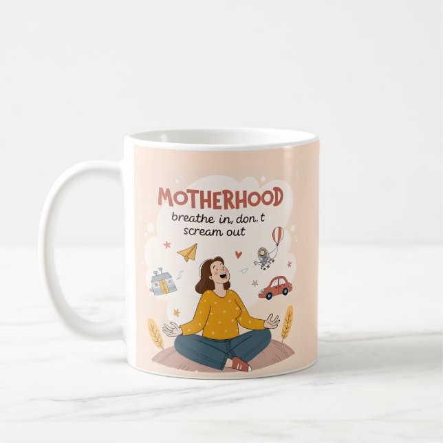 Moderskap Andas In Lugna Konst Kaffemugg (Vänster)