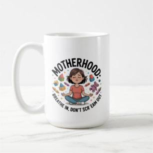 Moderskap Andas In Lugnt Illustration Kaffemugg
