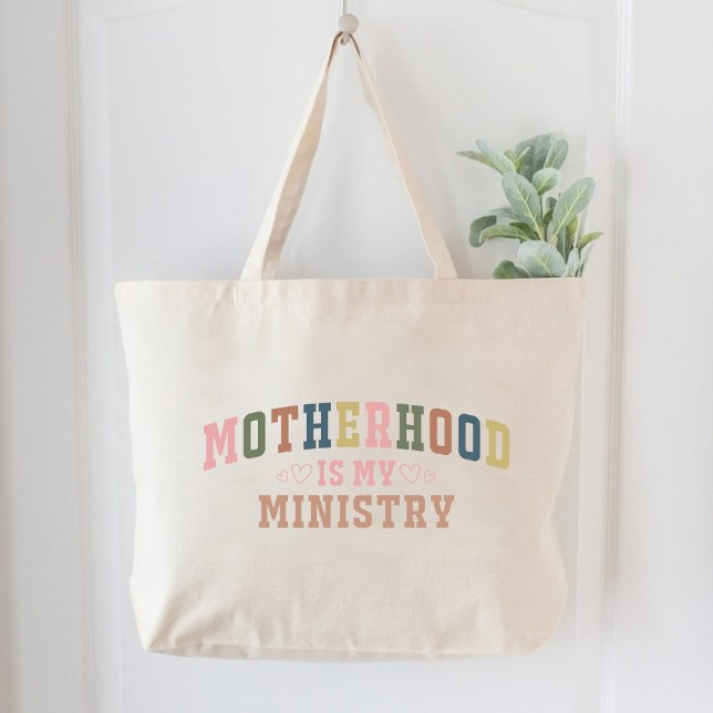 Moderskap är min Mission Christian Mor Faith Jumbo Tygkasse (Motherhood Is My Ministry Christian Mothers Faith Large Tote Bag)