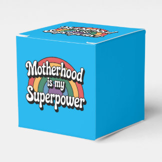 Moderskap är min superkraft - Retro Rainbow Design Presentaskar