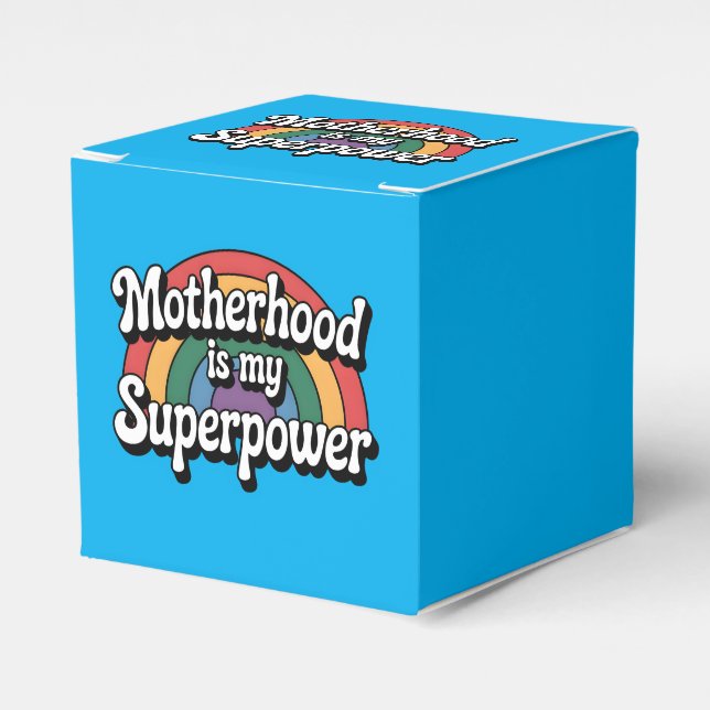 Moderskap är min superkraft - Retro Rainbow Design Presentaskar (Framsidan Sidan)