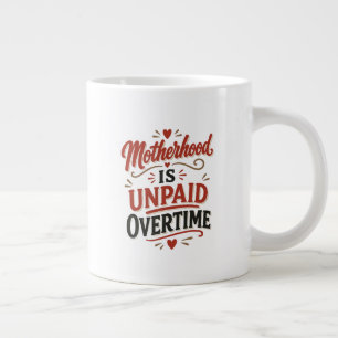 Moderskap är obetald övertid Mors dag Jumbo Mugg