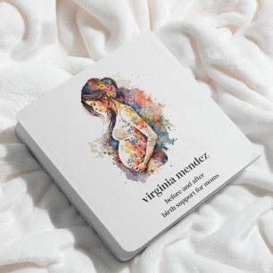 Moderskap Bloom Doula Midfru Gravid Amning Fyrkantigt Visitkort