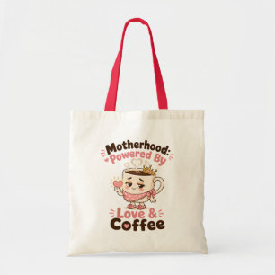 Moderskap Drivet Av Kärlek Och Kaffe Rolig Mamma Tygkasse