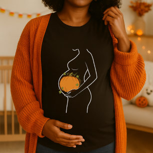 Moderskap Halloween Pumpkin Inside Belly T Shirt
