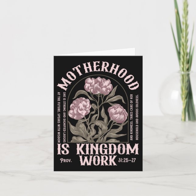 Moderskap Is Kingdom Work Christian Mors dag Kort (Framsida)
