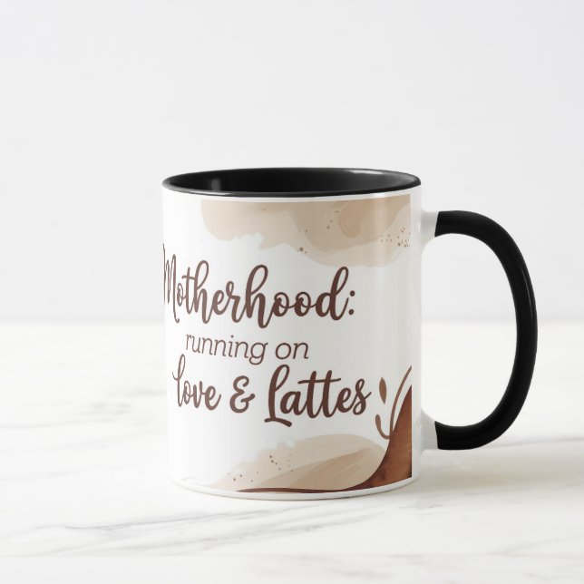 Moderskap Kärlek & Lattes-kaffe Mugg (Höger)