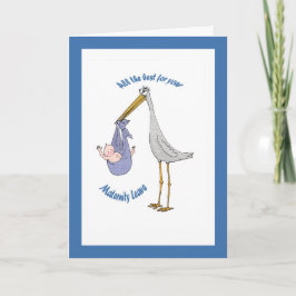 Moderskap lämna, stork och baby kort